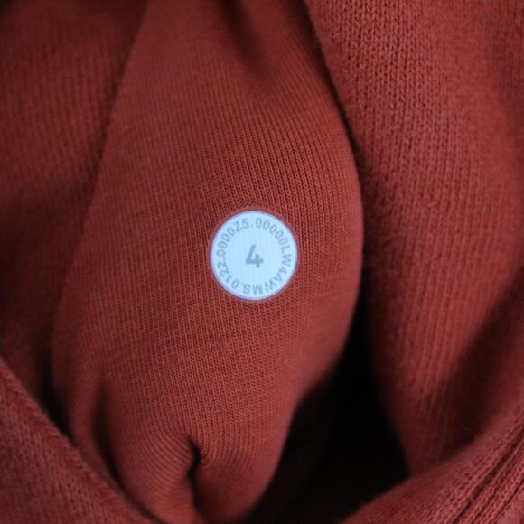 Lululemon Hoodie Womens 4 Scuba Full Zip Fleece Sweatshirt Orange Casual Gym - Picture 4 of 5